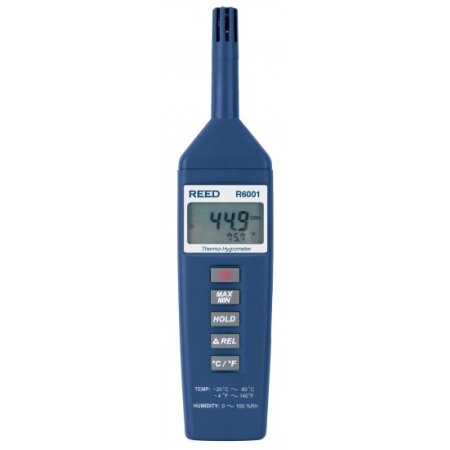 REED R6001 Thermo-Hygrometer, -4 to 140°F (-20 to 60°C), 0-100%RH