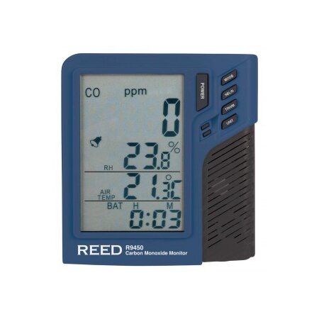 REED R9450 Kohlenmonoxid Melder / Messgerät mit Temperatur und Luftfeuchtigkeit Anzeige