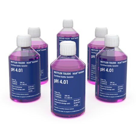 Mettler Toldeo Puffer pH 4.01, 6 x 250 mL (DKD)